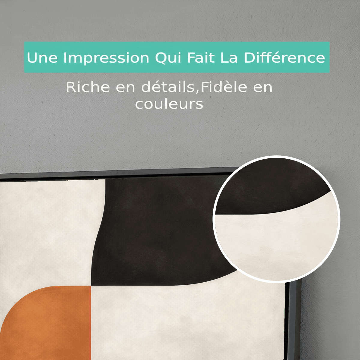 Tableau abstrait moderne Noir et Cognac Premium View
