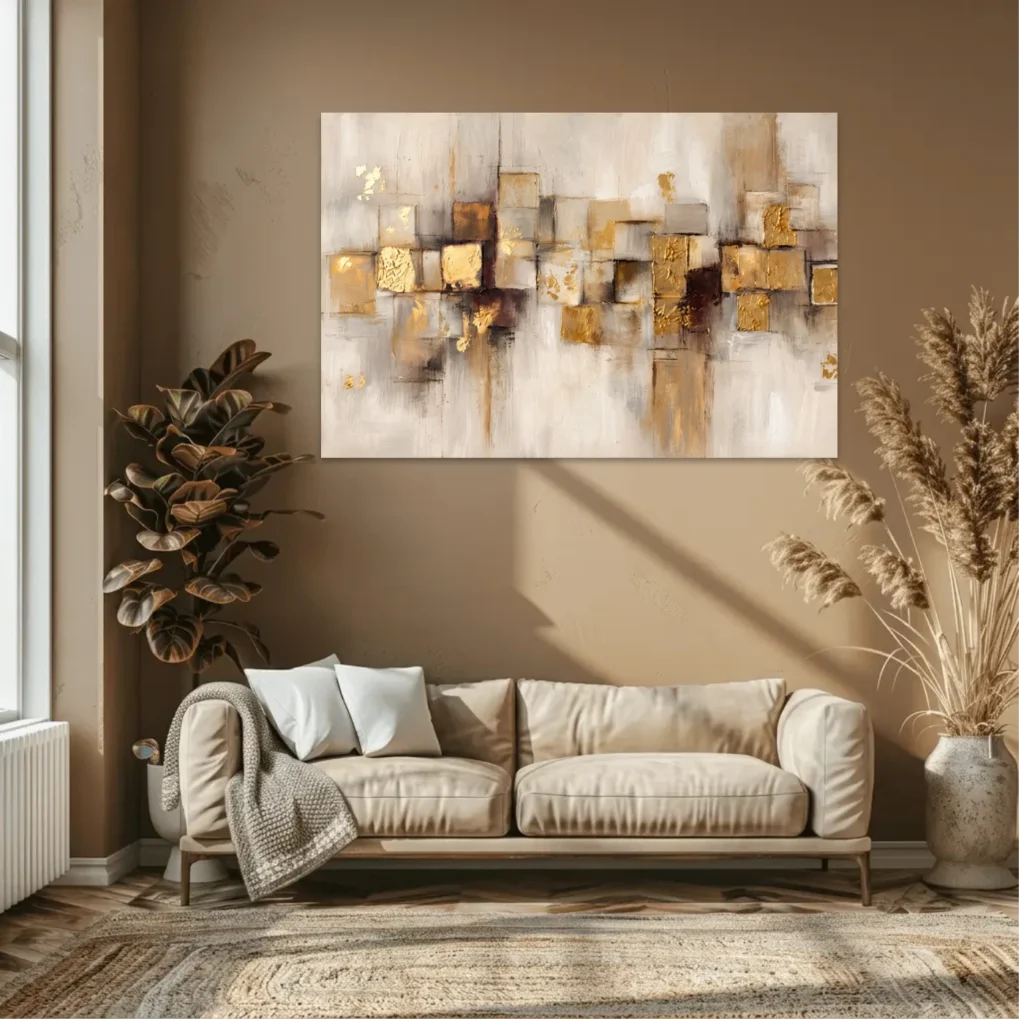 Tableau Abstrait Neutre Beige Mockup