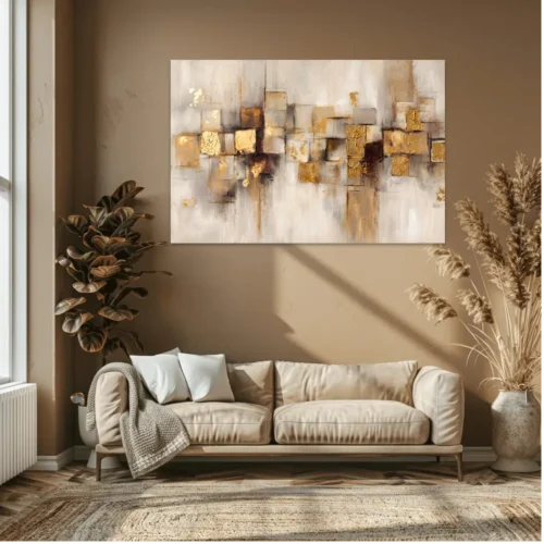 Tableau Abstrait Neutre Beige Mockup