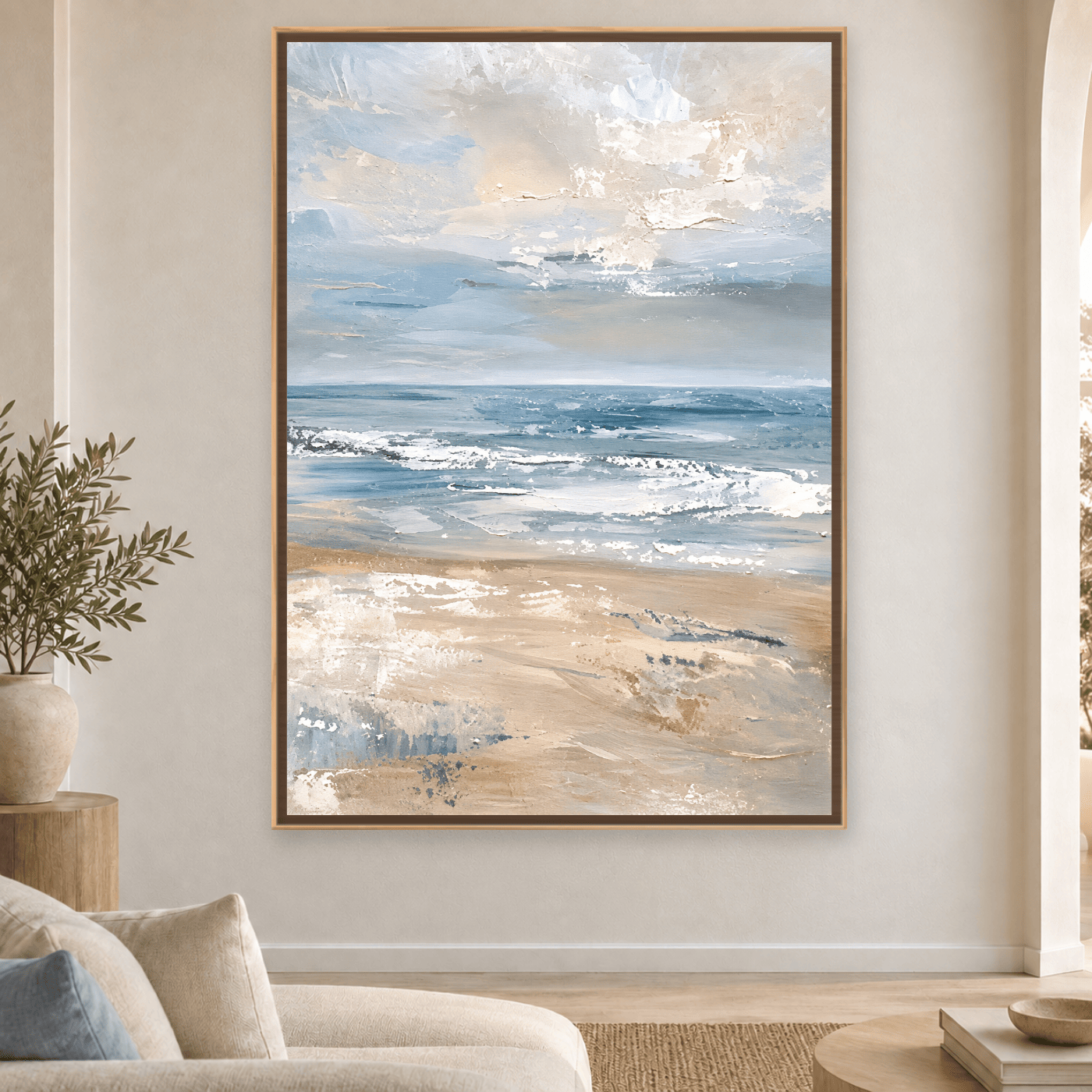 Tableau Abstrait Tons Beige Variation 130227 Mockup