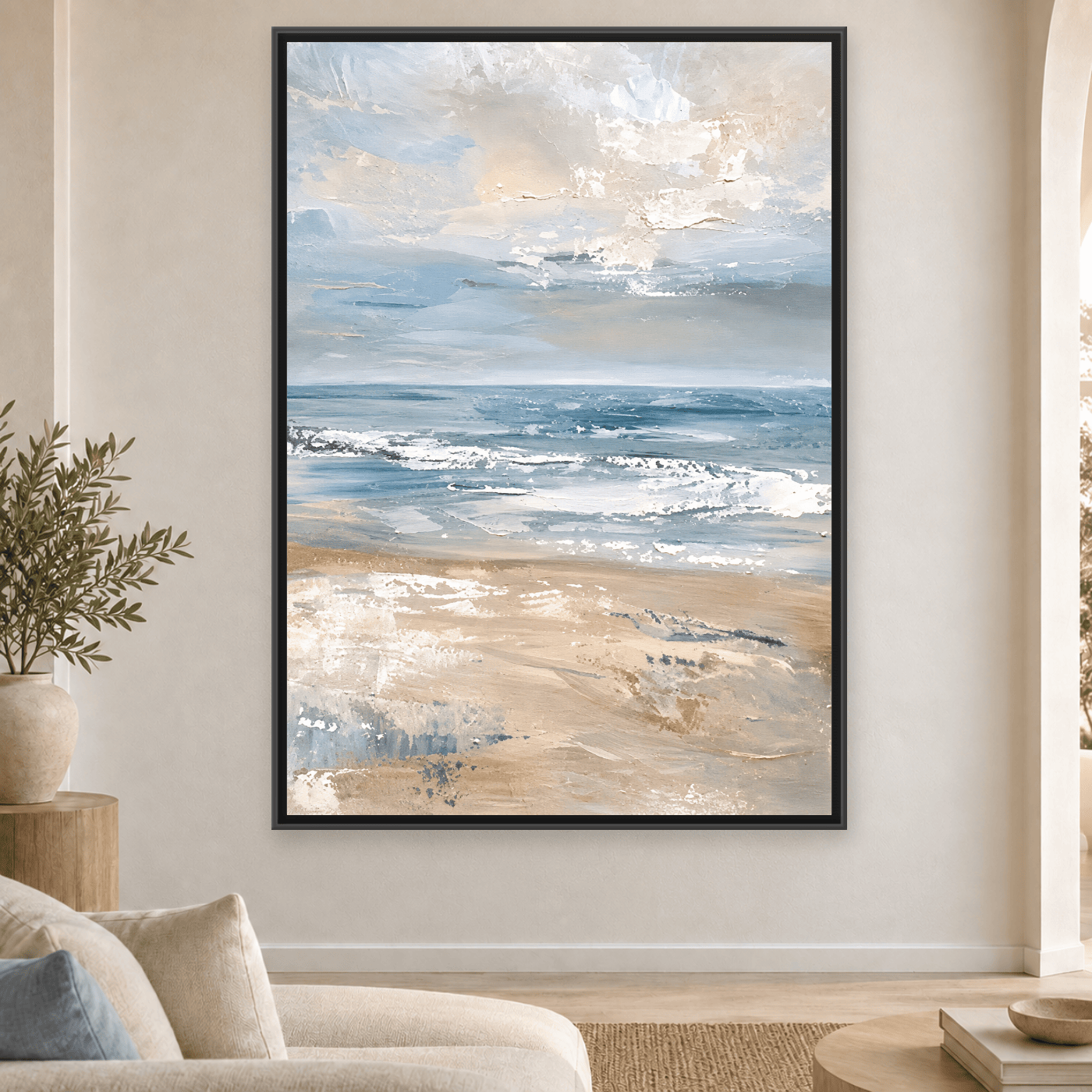Tableau Abstrait Tons Beige Variation 130457 Mockup