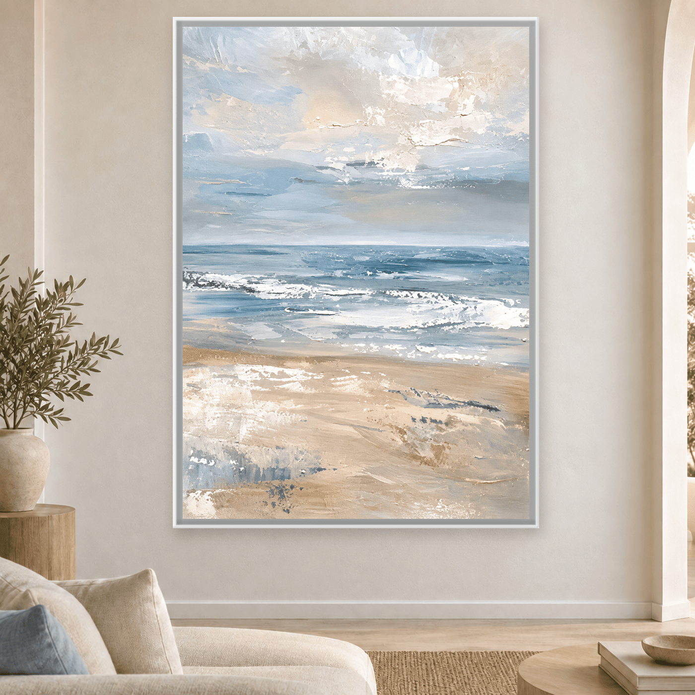 Tableau Abstrait Tons Beige Variation 130707 Mockup