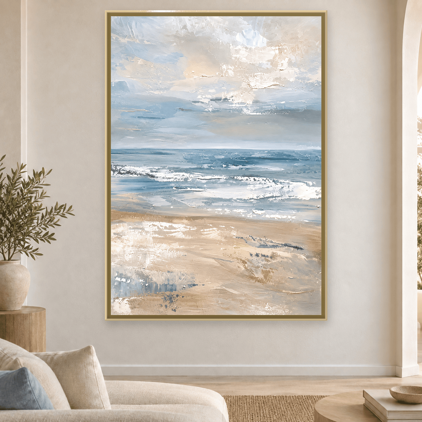 Tableau Abstrait Tons Beige Variation 130991 Mockup