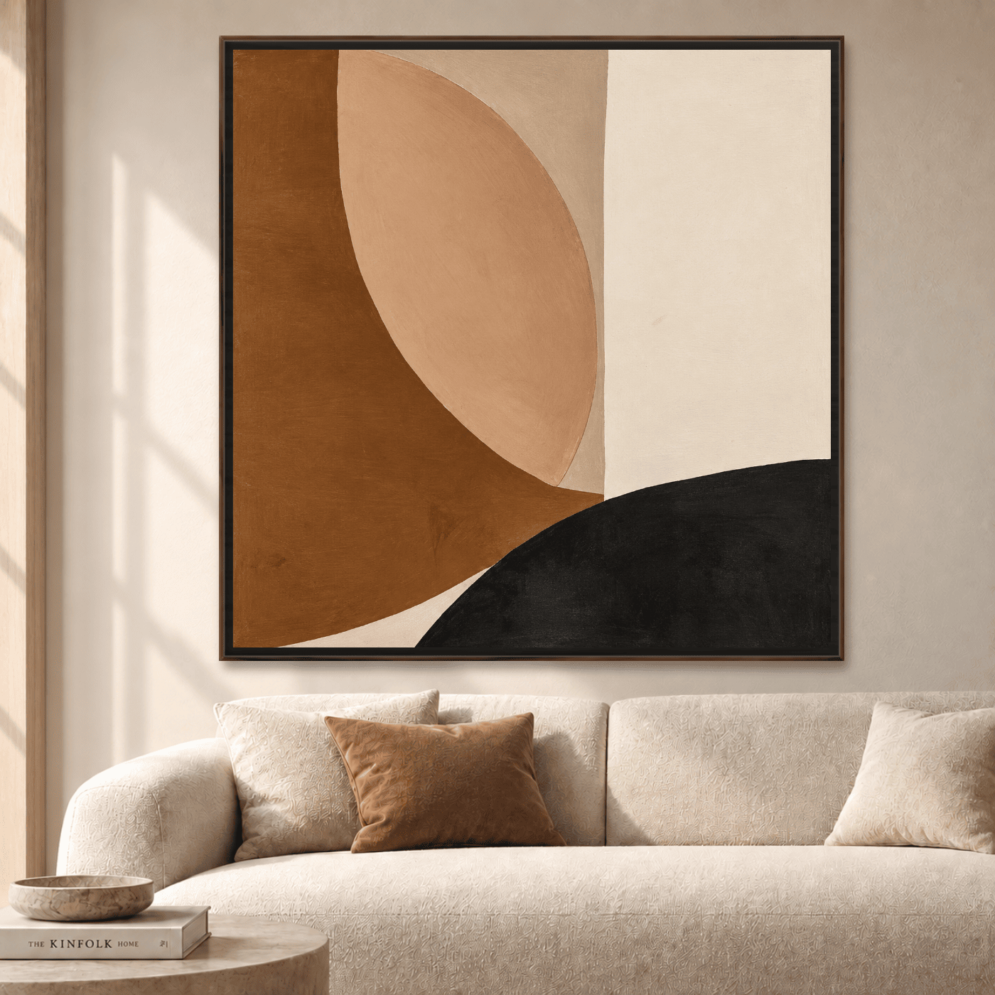 Tableau Abstrait tons terre neutres Variation 214119 Mockup