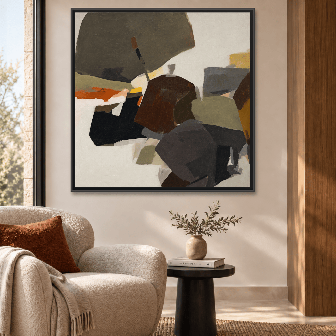 Tableau Abstrait tons terreux Variation 138781 Mockup