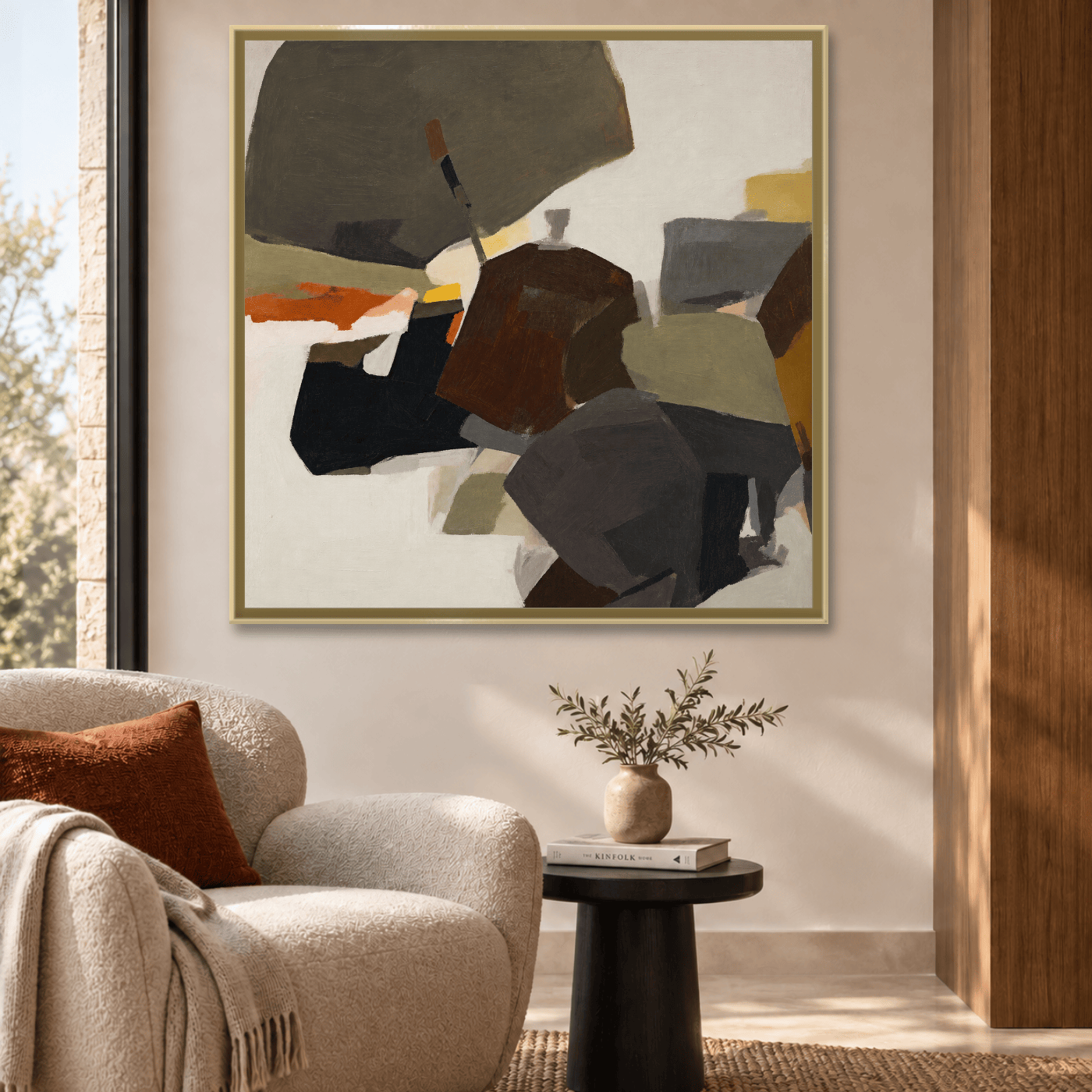 Tableau Abstrait tons terreux Variation 139271 Mockup