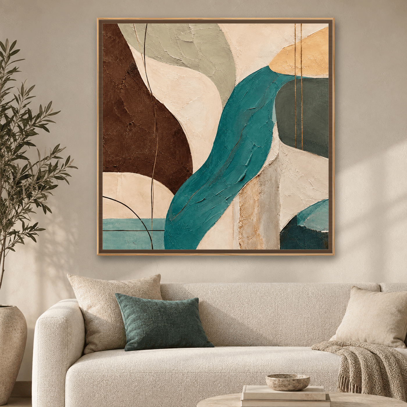 Tableau abstrait turquoise Variation 206634 Mockup