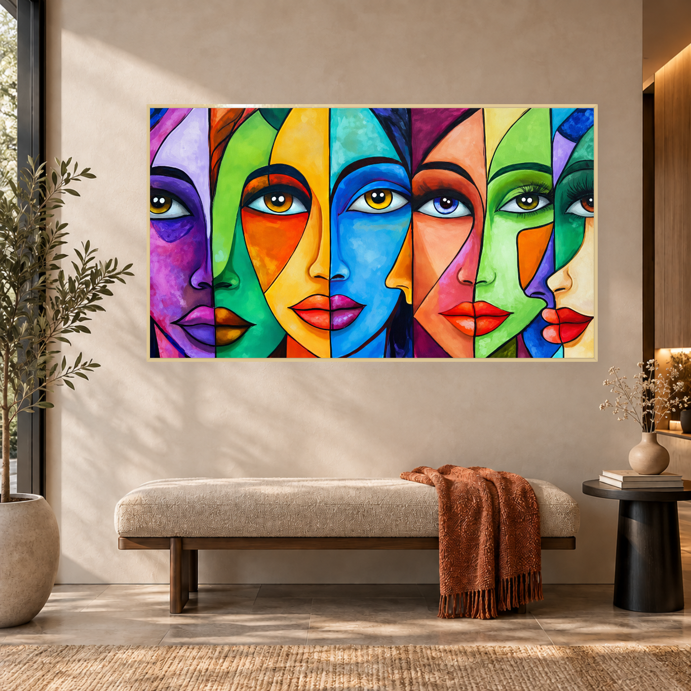 Tableau Abstrait visage femme Variation 137661 Mockup
