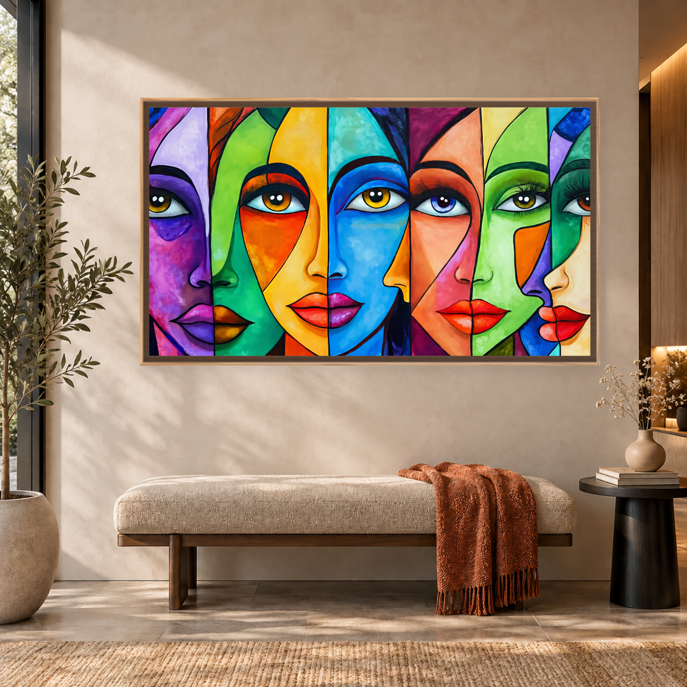 Tableau Abstrait visage femme Variation 142119 Mockup