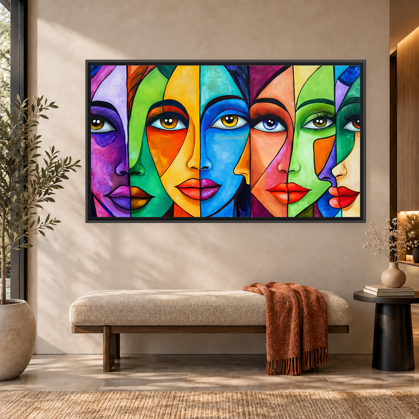 Tableau Abstrait visage femme Variation 142235 Mockup