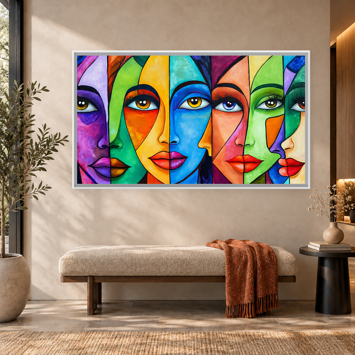 Tableau Abstrait visage femme Variation 142361 Mockup