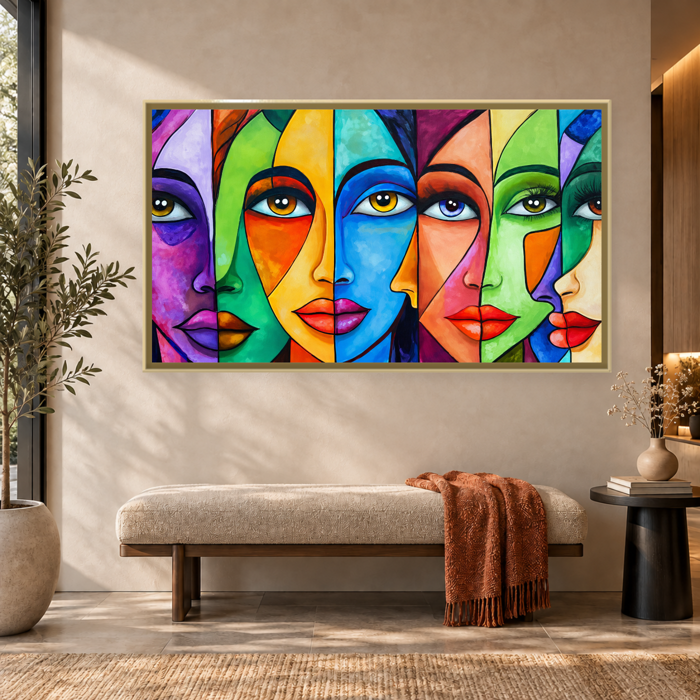 Tableau Abstrait visage femme Variation 142485 Mockup