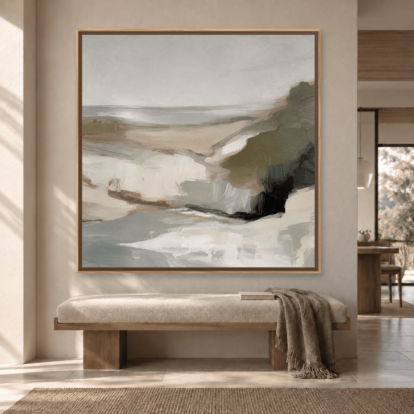 Tableau abstraite beige neutre Variation 208930 Mockup