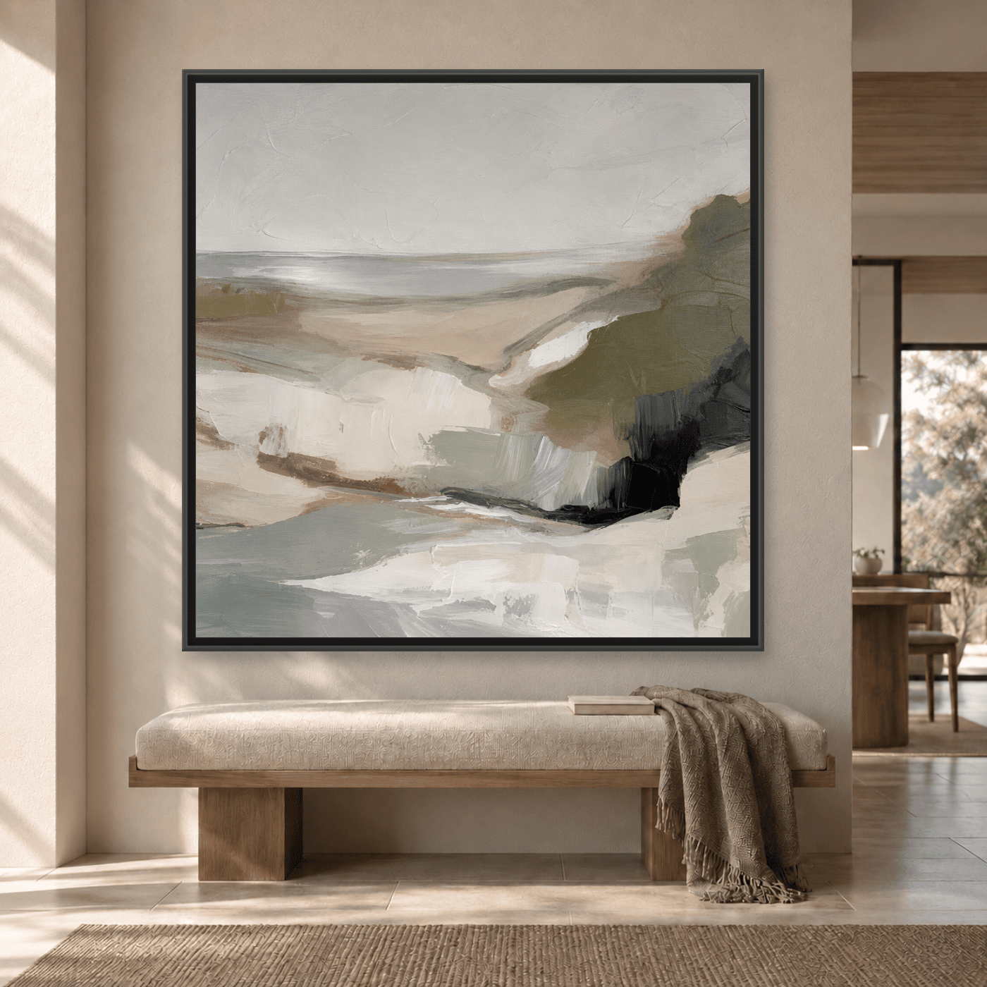Tableau abstraite beige neutre Variation 208931 Mockup