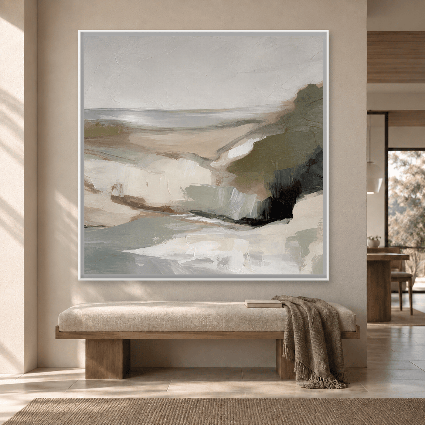 Tableau abstraite beige neutre Variation 208932 Mockup