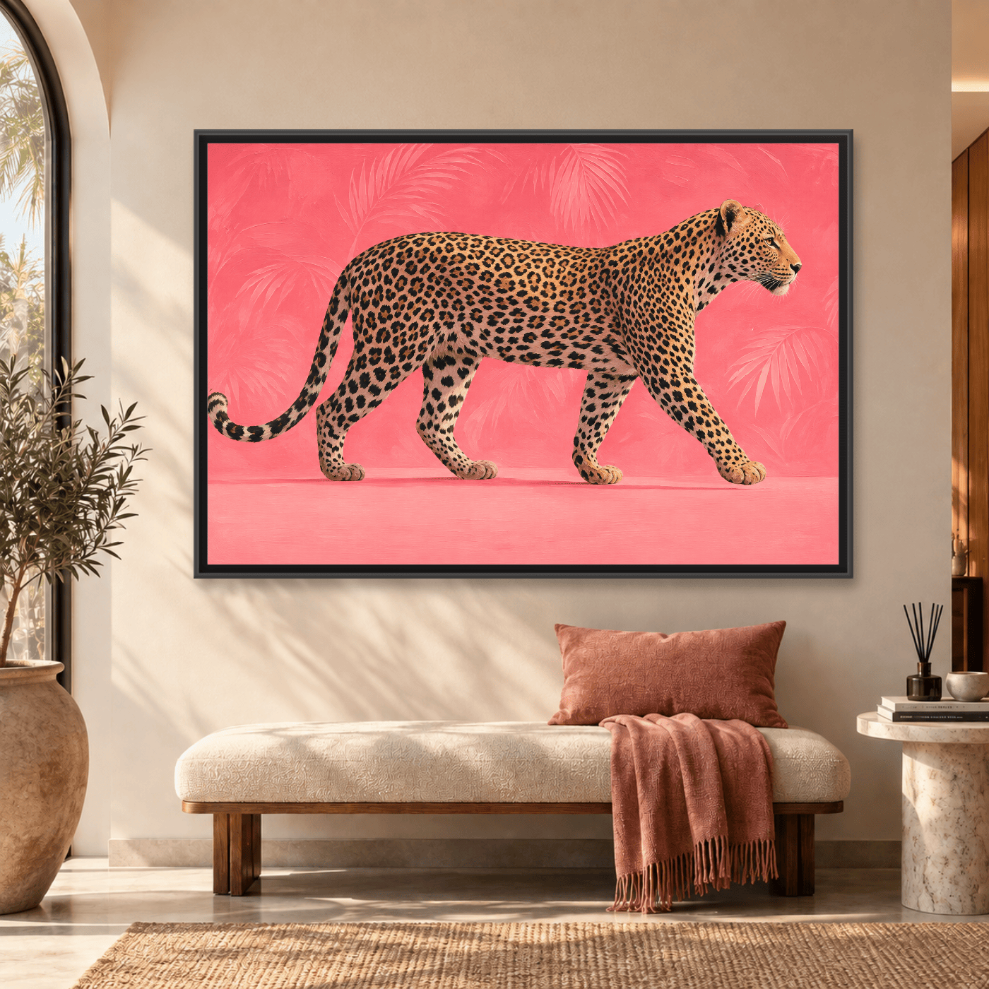 Tableau Animaux guépard de la jungle rose Variation 139802 Mockup