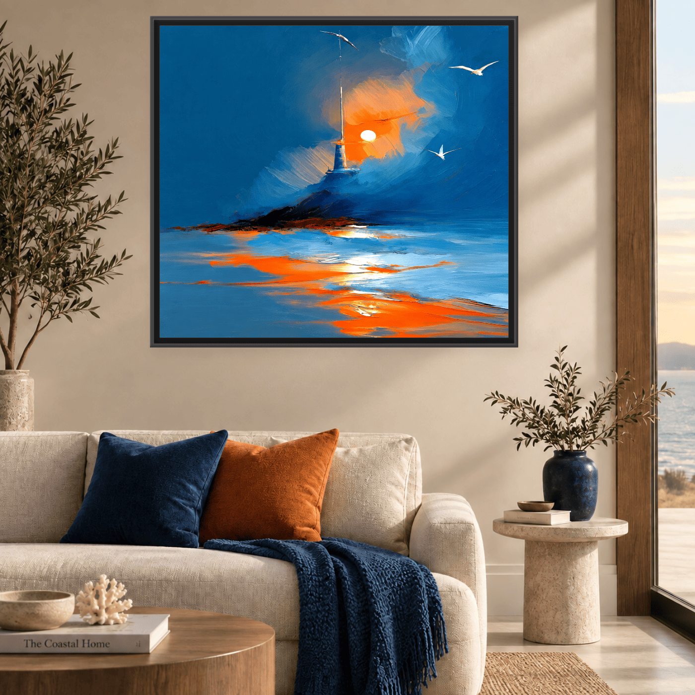 tableau décoratif abstrait Bleu Variation 139467 Mockup