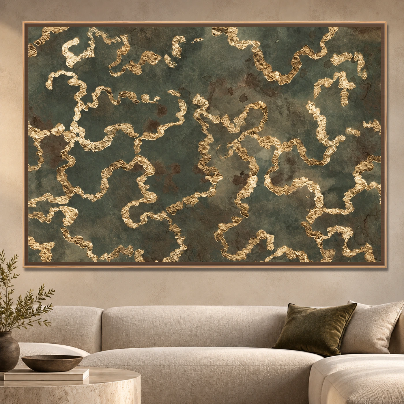 Tableau décoratif art vert Variation 61346 Mockup Tableau décoratif art vert Variation 61346 Mockup