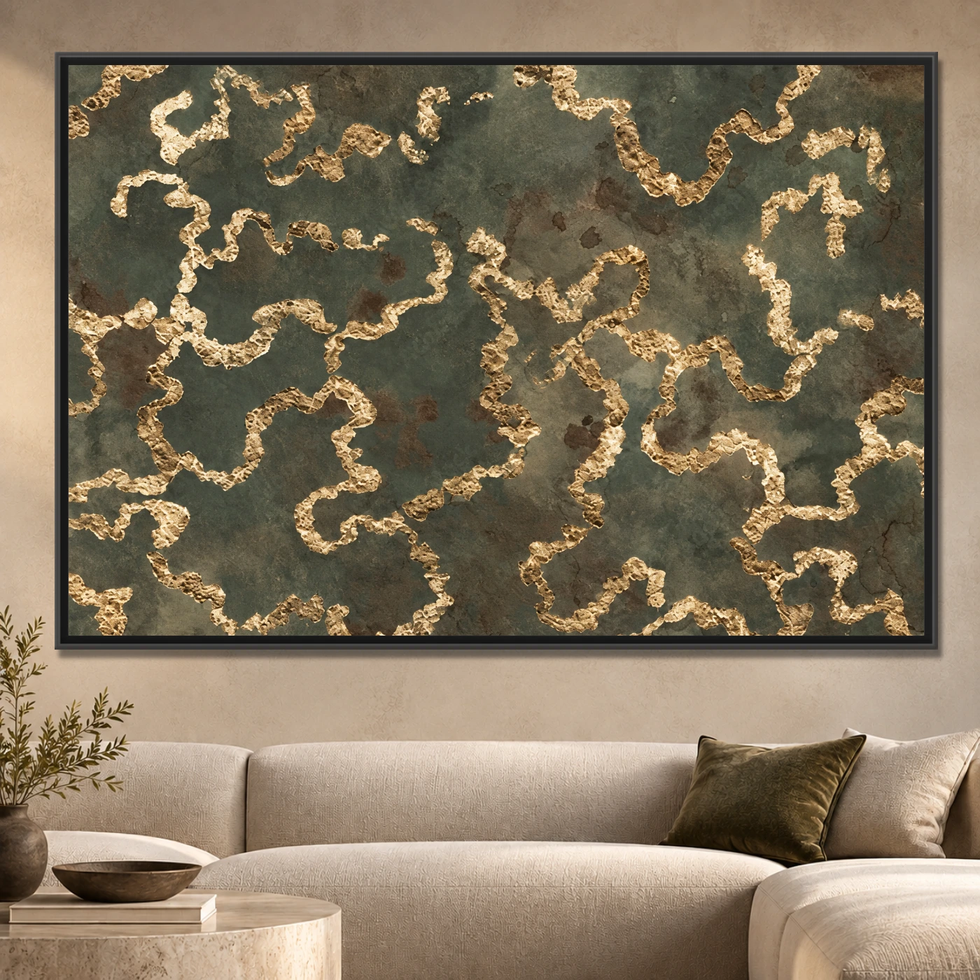 Tableau décoratif art vert Variation 61481 Mockup Tableau décoratif art vert Variation 61481 Mockup