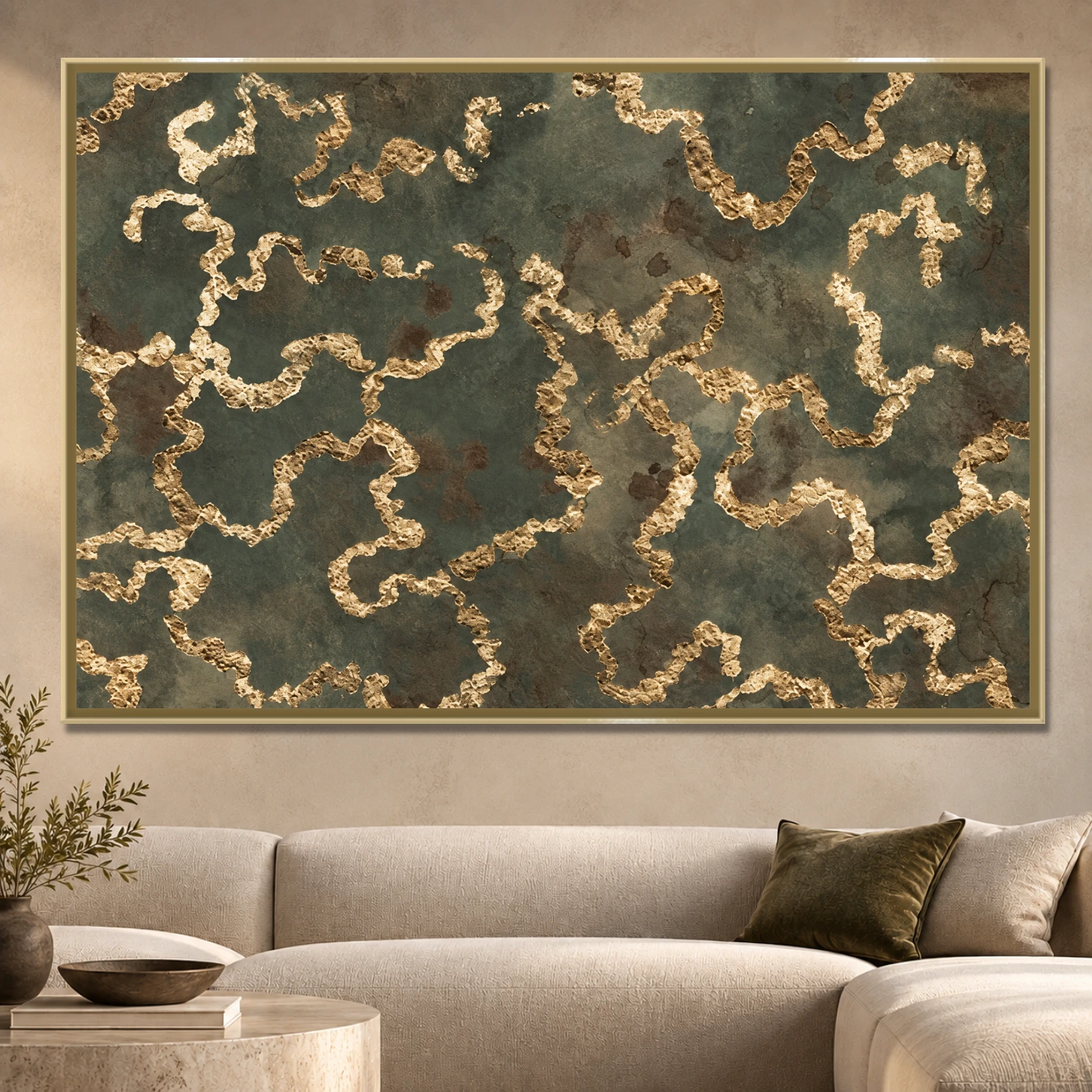 Tableau décoratif art vert Variation 61697 Mockup Tableau décoratif art vert Variation 61697 Mockup