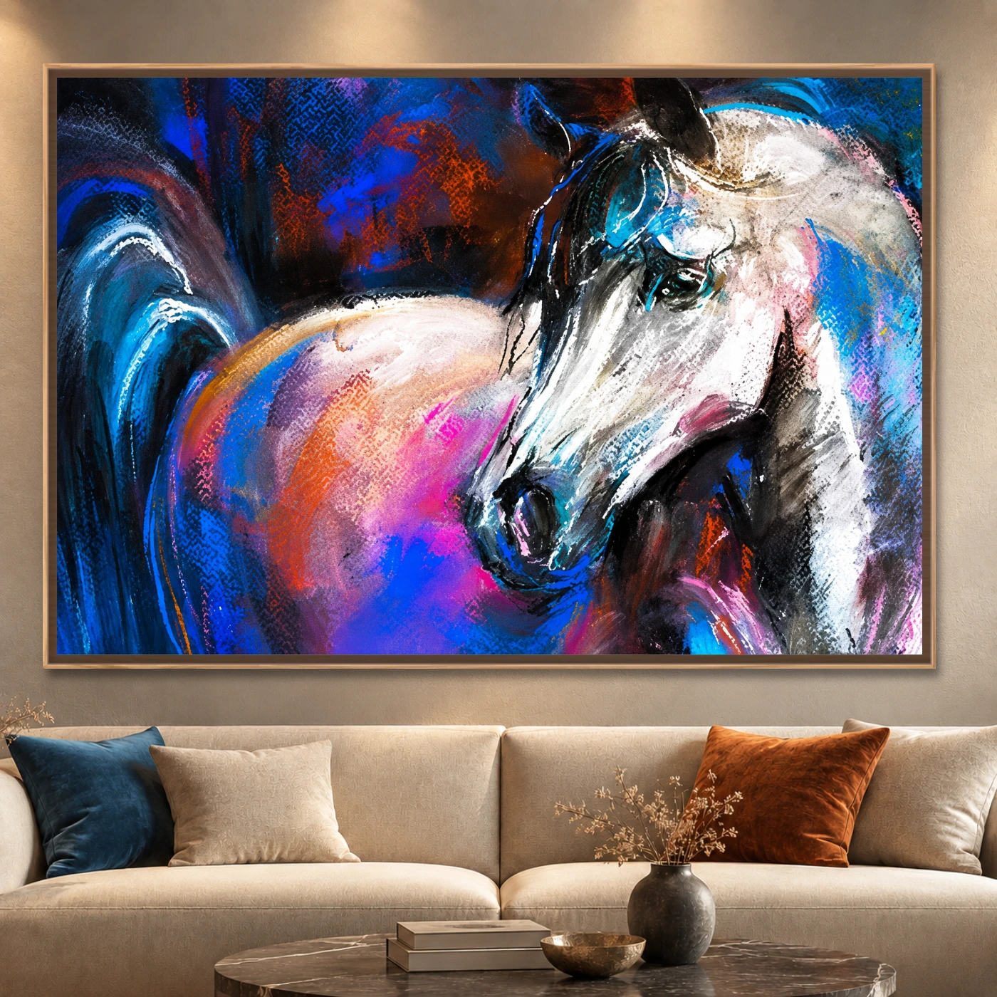 Tableau décoratif cheval nocturne Variation 61618 Mockup Tableau décoratif cheval nocturne Variation 61618 Mockup
