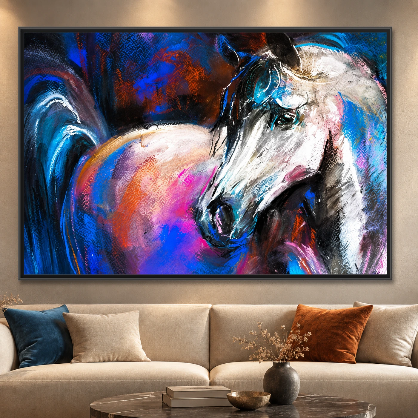 Tableau décoratif cheval nocturne Variation 61727 Mockup Tableau décoratif cheval nocturne Variation 61727 Mockup