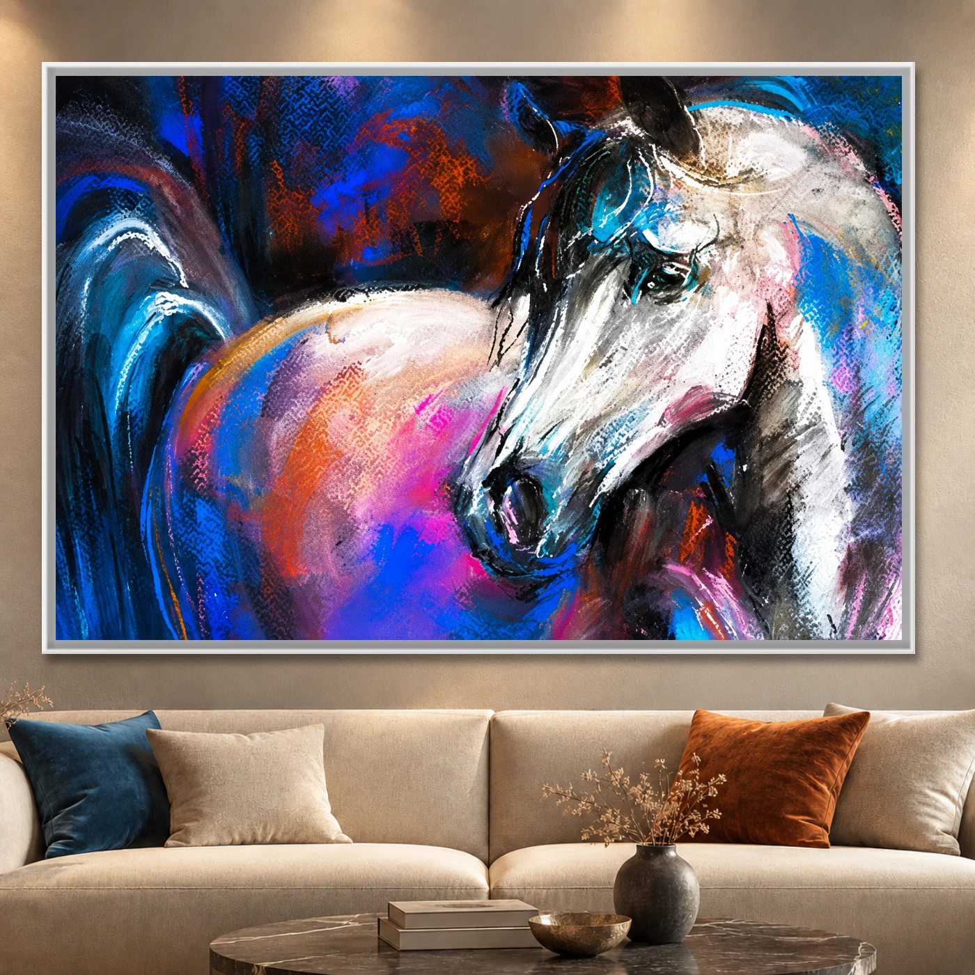 Tableau décoratif cheval nocturne Variation 61832 Mockup Tableau décoratif cheval nocturne Variation 61832 Mockup