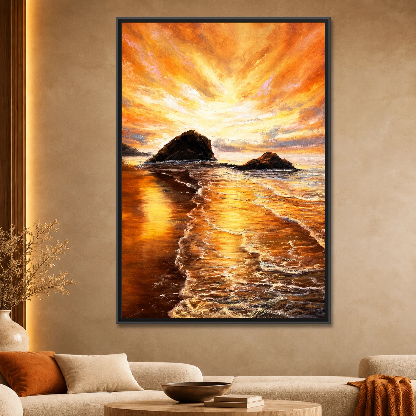 Tableau décoratif Coucher de soleil Variation 79033 Mockup Tableau décoratif Coucher de soleil Variation 79033 Mockup