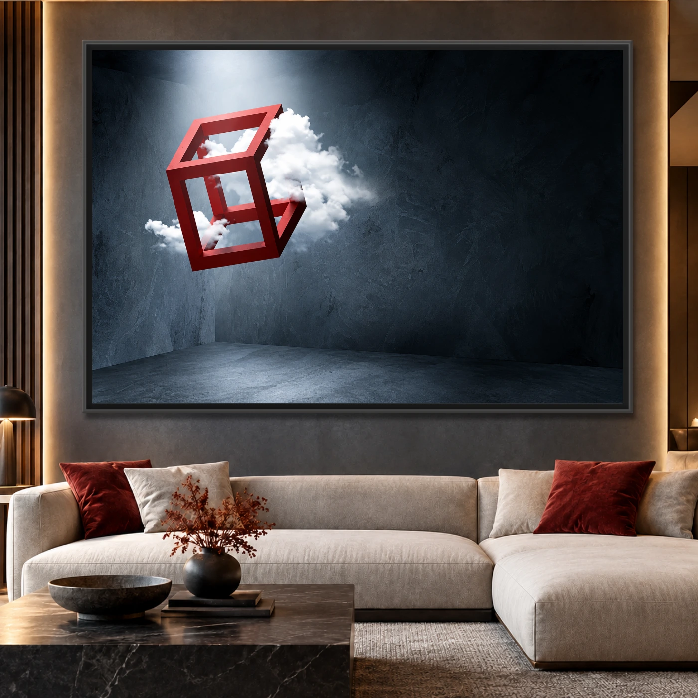 Tableau décoratif cube volant Variation 67920 Mockup Tableau décoratif cube volant Variation 67920 Mockup