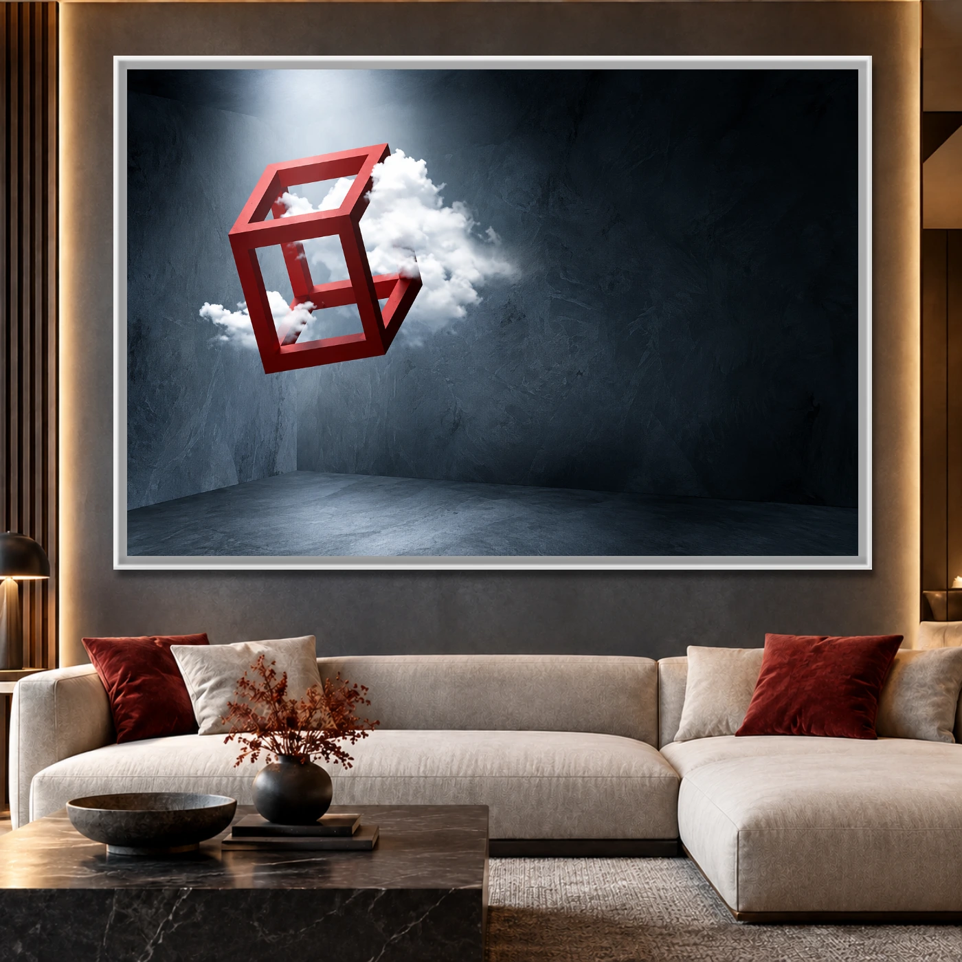 Tableau décoratif cube volant Variation 67995 Mockup Tableau décoratif cube volant Variation 67995 Mockup