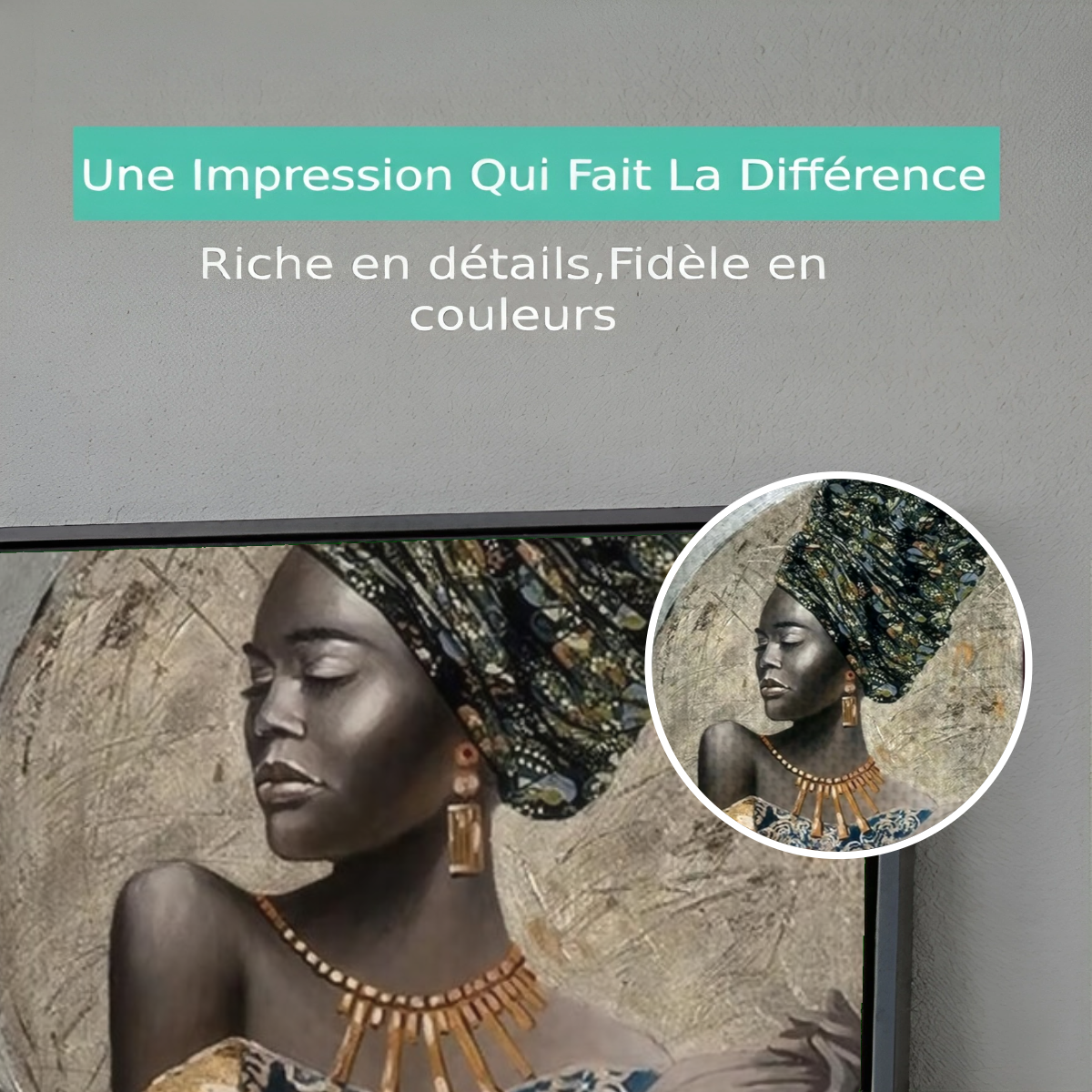 Tableau décoratif Femme Doré VF Premium View