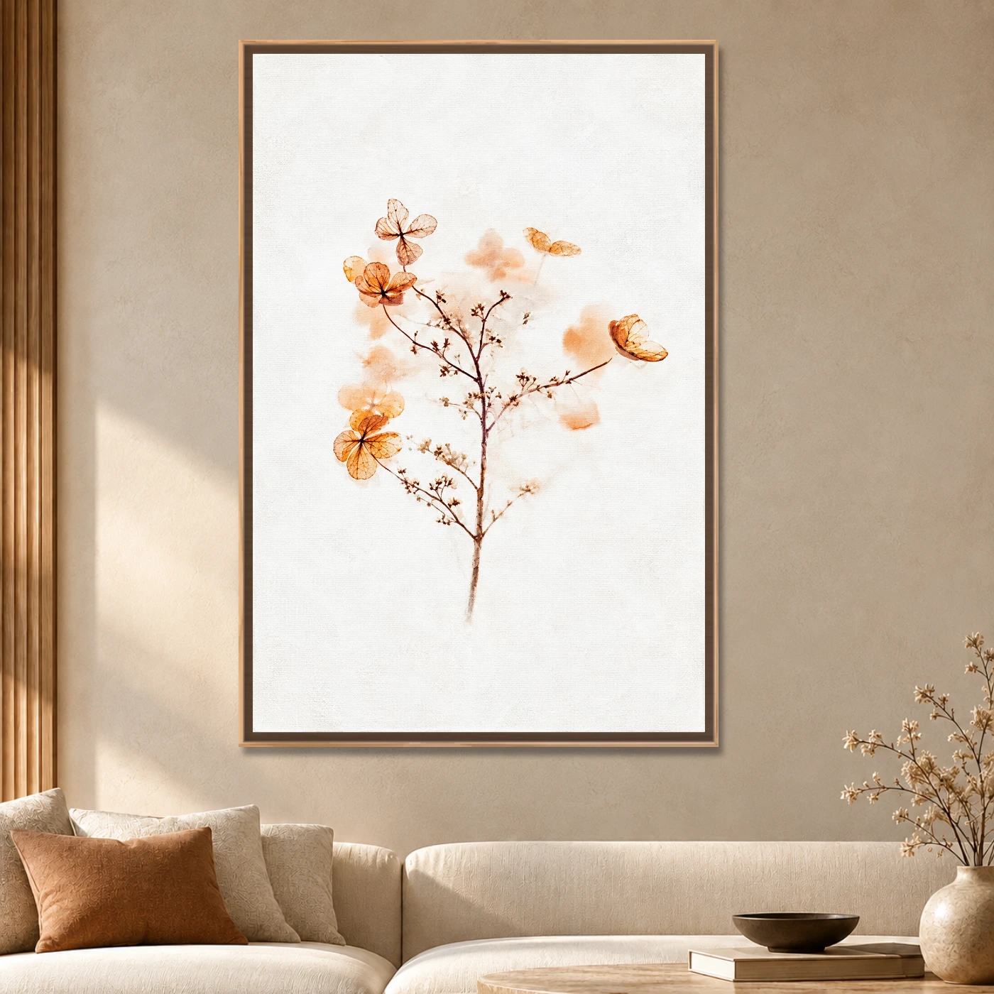 Tableau décoratif fleurs brunes Variation 61764 Mockup Tableau décoratif fleurs brunes Variation 61764 Mockup
