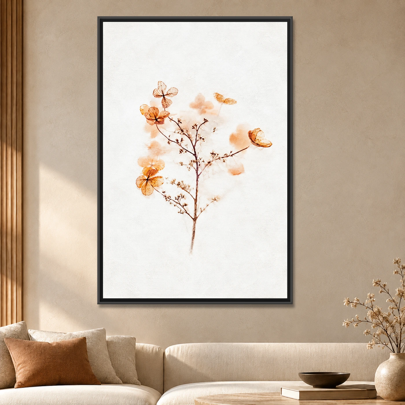 Tableau décoratif fleurs brunes Variation 61896 Mockup Tableau décoratif fleurs brunes Variation 61896 Mockup