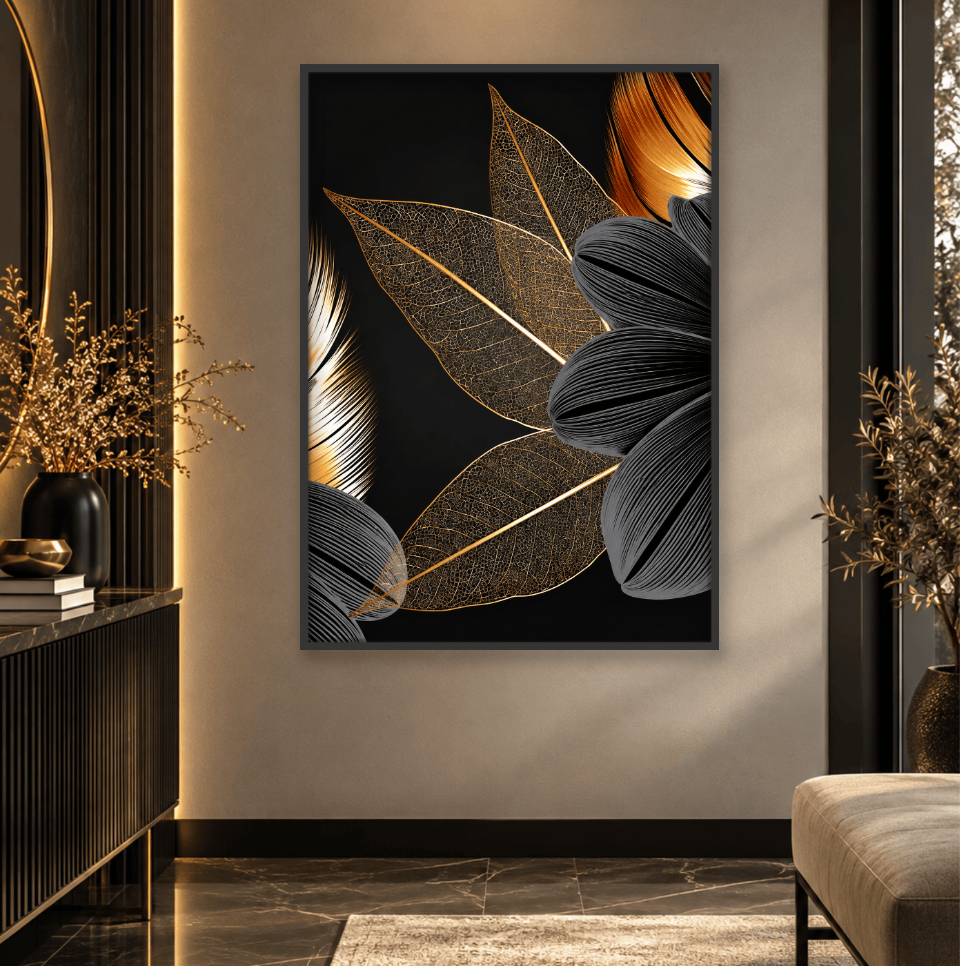 Tableau décoratif Golden Black VF Variation 220607 Mockup