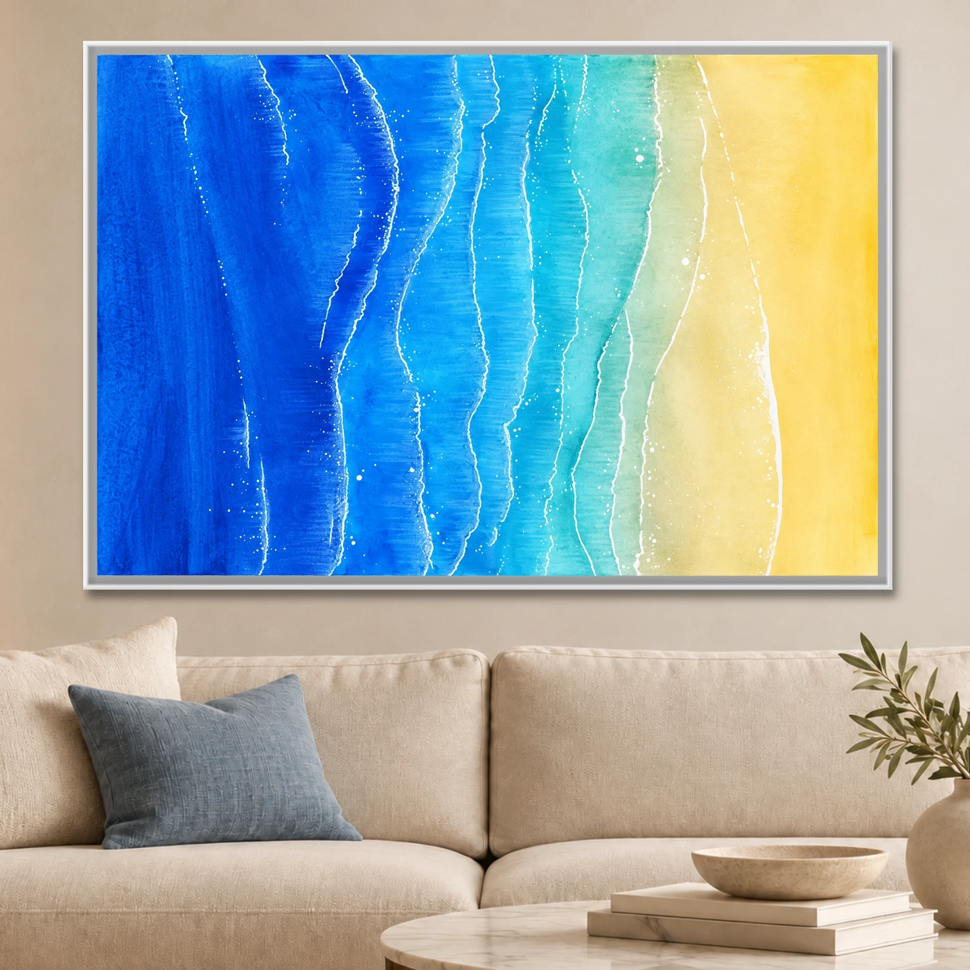 Tableau décoratif Mer bleue et sable Variation 79123 Mockup Tableau décoratif Mer bleue et sable Variation 79123 Mockup