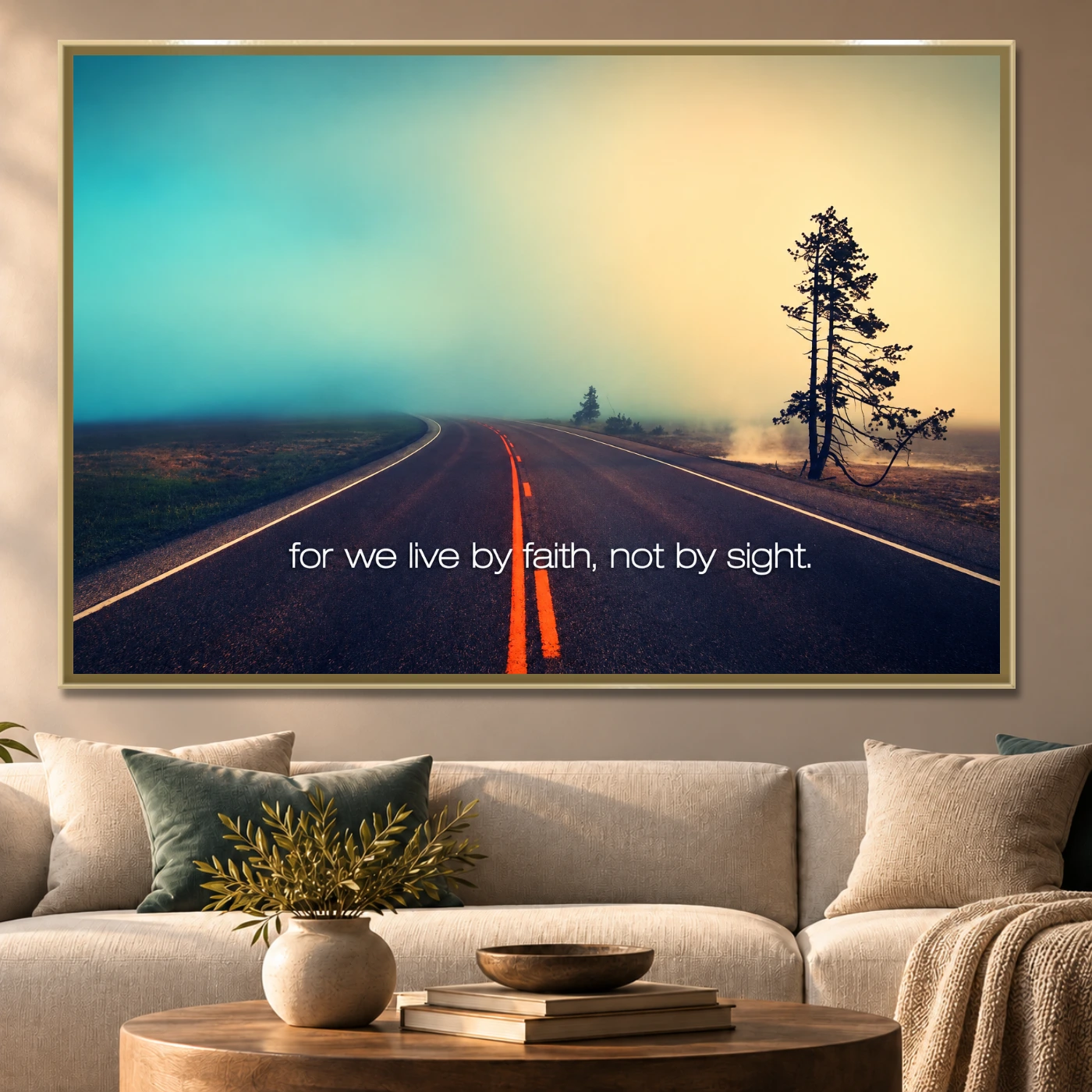 Tableau décoratif We Live by Faith Variation 60807 Mockup Tableau décoratif We Live by Faith Variation 60807 Mockup