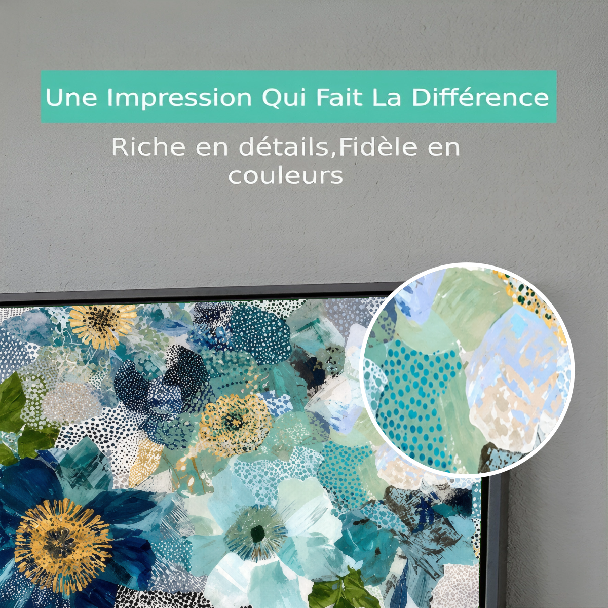 Tableau florale bleu mixte Premium View