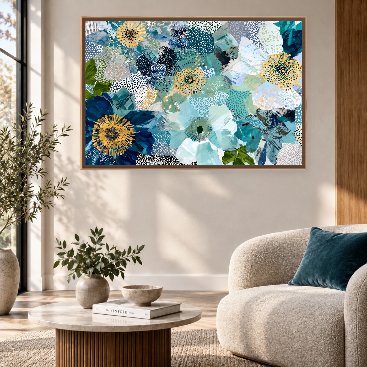 Tableau florale bleu mixte Variation 135518 Mockup