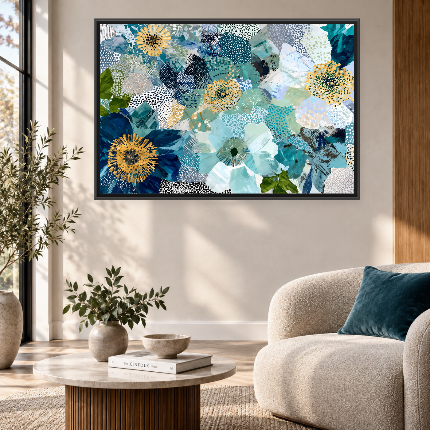Tableau florale bleu mixte Variation 135758 Mockup