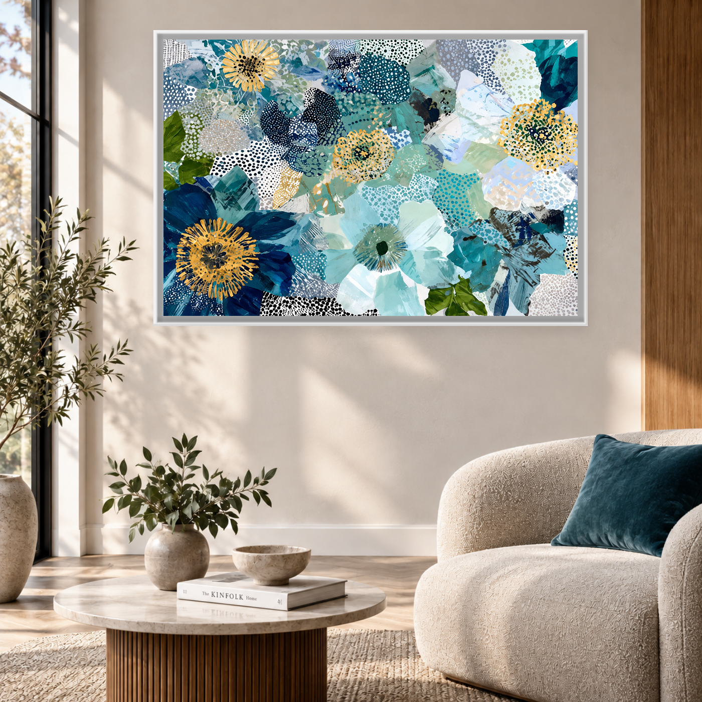 Tableau florale bleu mixte Variation 136020 Mockup