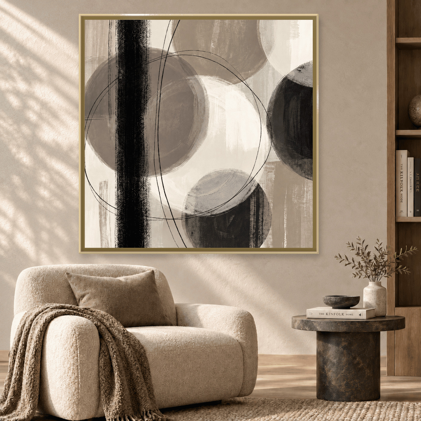 Tableau géométrique moderne Beige Variation 208693 Mockup