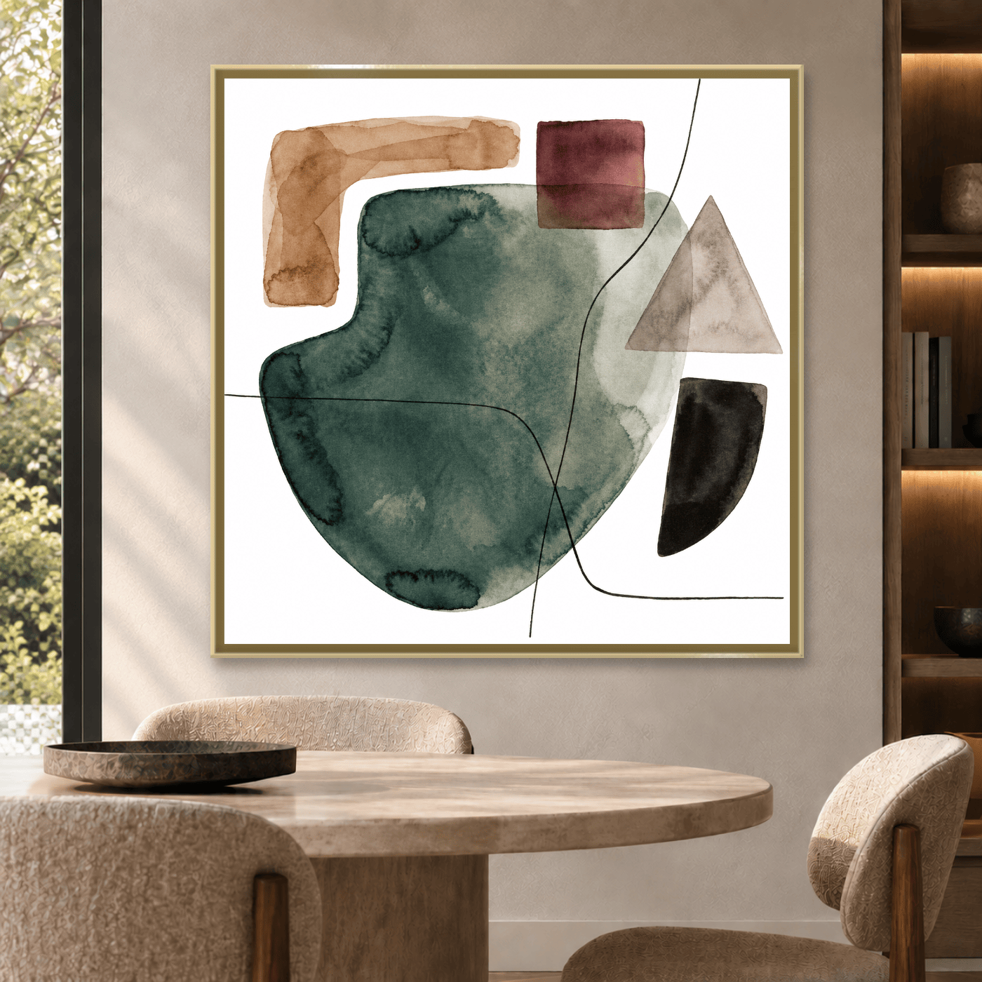Tableau géométrique terre cuite Variation 208773 Mockup