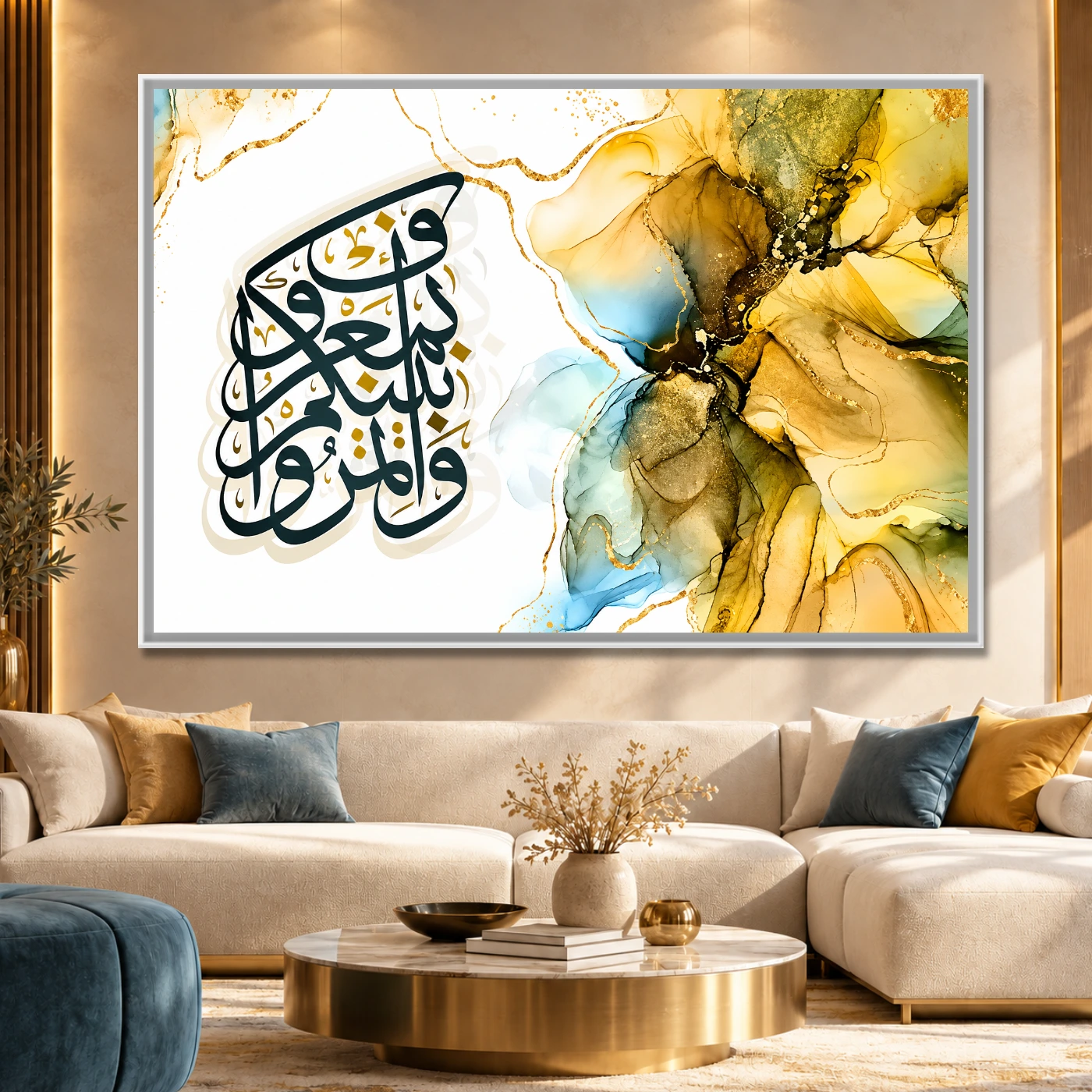 Tableau islamique calligraphie aquarelle Variation 73277 Mockup Tableau islamique calligraphie aquarelle Variation 73277 Mockup