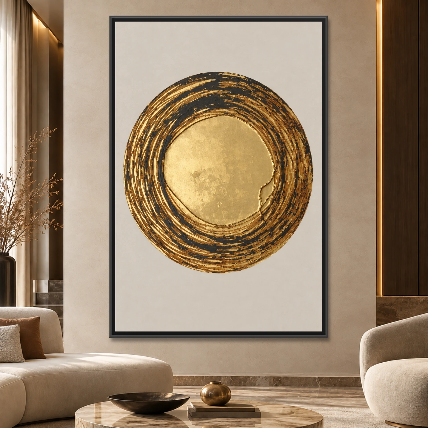 Tableau moderne Gold Circle Variation 73876 Mockup Tableau moderne Gold Circle Variation 73876 Mockup