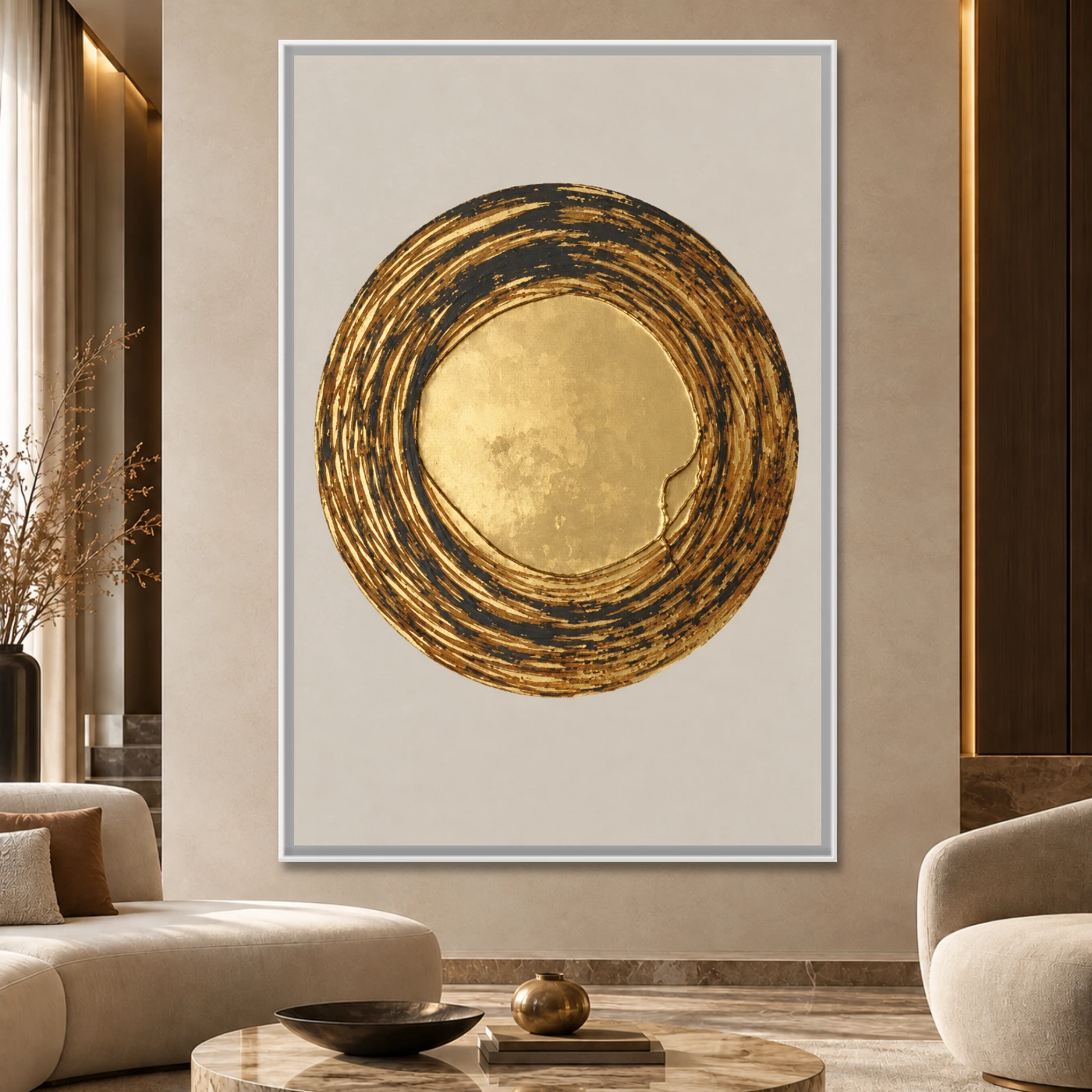 Tableau moderne Gold Circle Variation 74016 Mockup Tableau moderne Gold Circle Variation 74016 Mockup