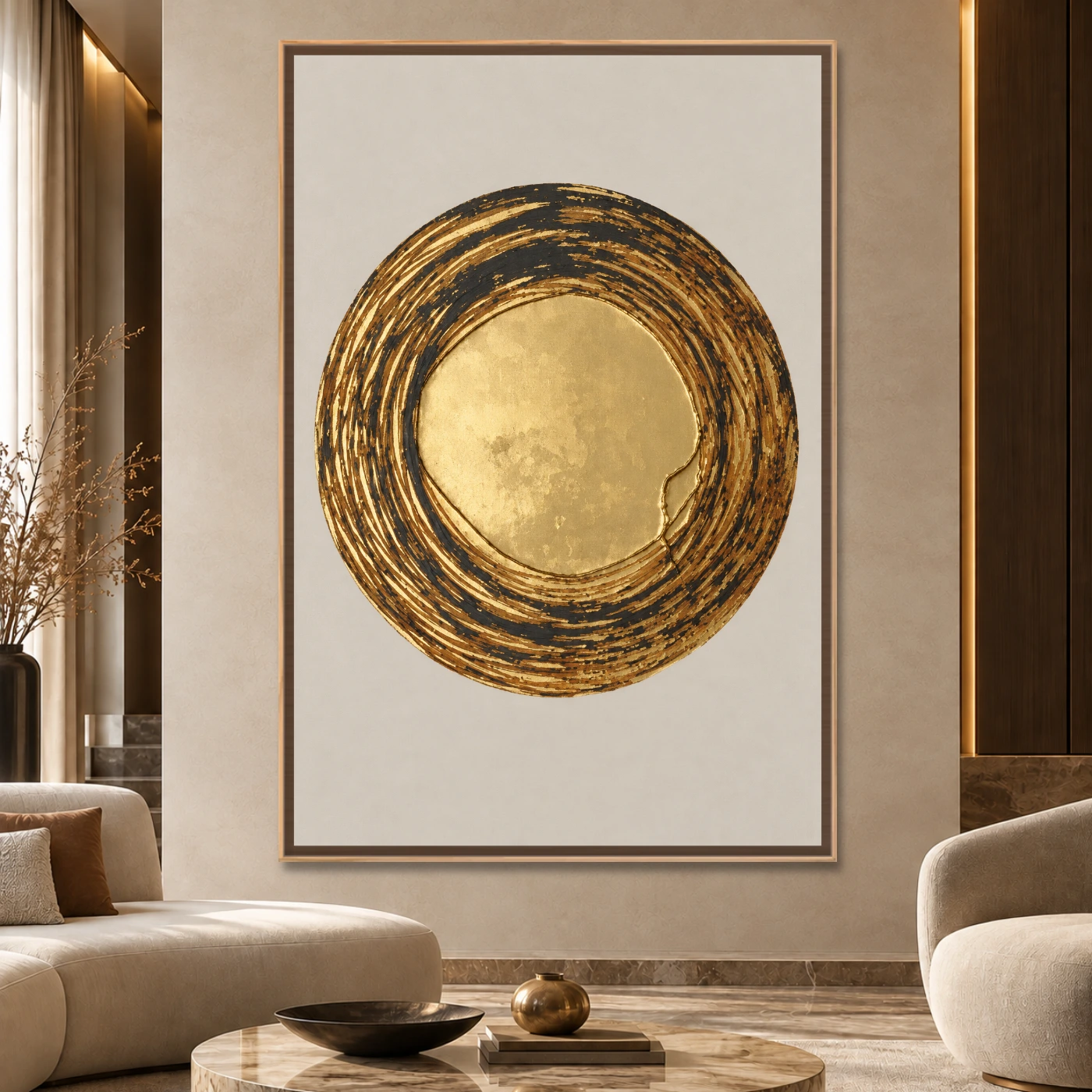 Tableau moderne Gold Circle Variation 74145 Mockup Tableau moderne Gold Circle Variation 74145 Mockup