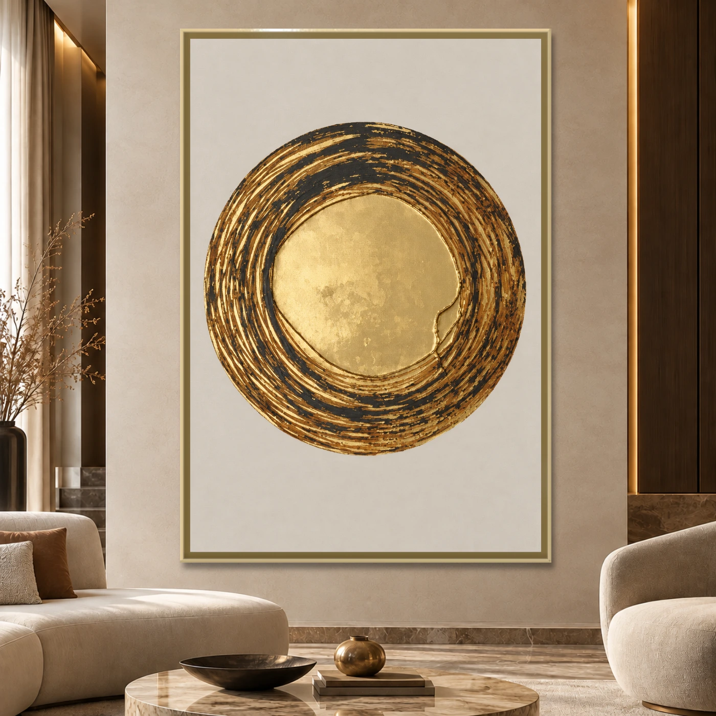 Tableau moderne Gold Circle Variation 74270 Mockup Tableau moderne Gold Circle Variation 74270 Mockup