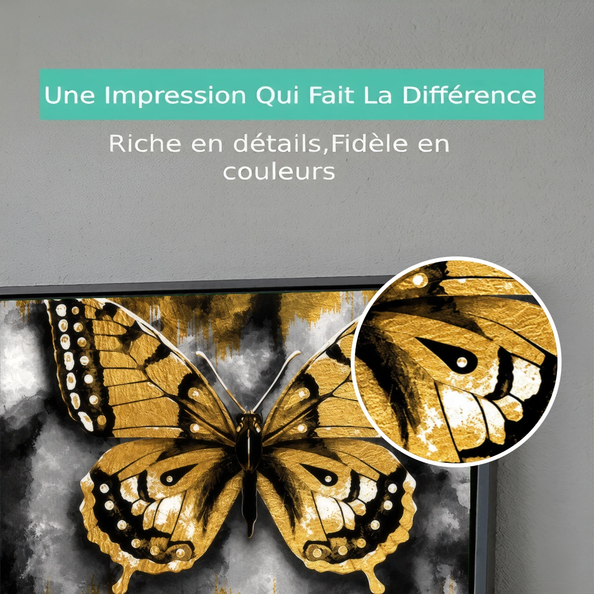 Tableau moderne Papillon doré Premium View Tableau moderne Papillon doré Premium View
