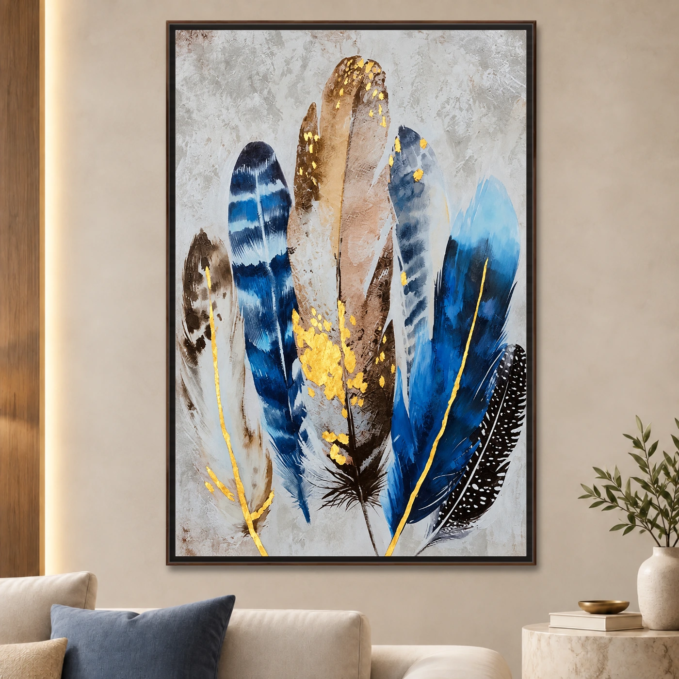 Tableau moderne plume bleu Variation 228342 Mockup Tableau moderne plume bleu Variation 228342 Mockup