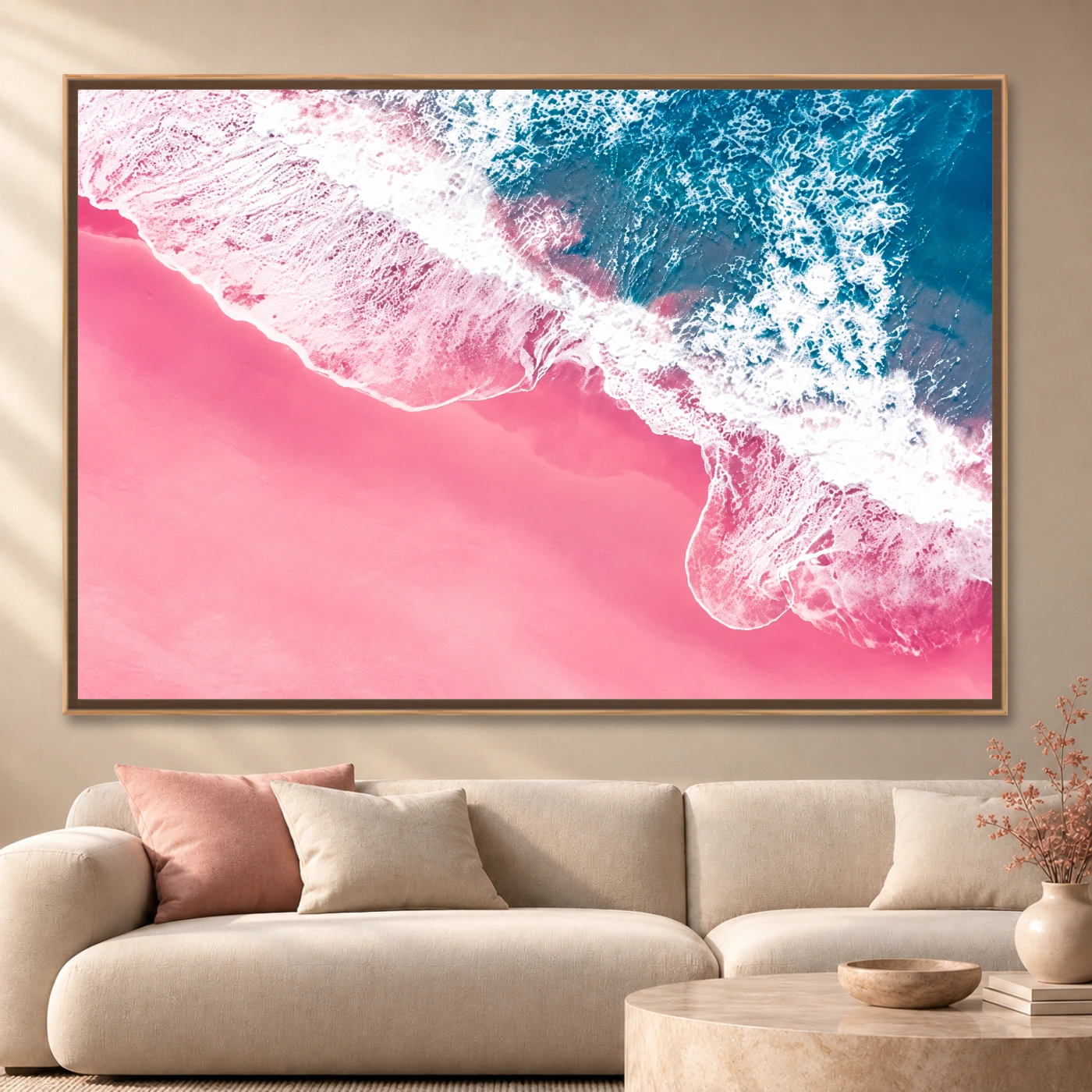 Tableau moderne Sable rose Variation 79906 Mockup Tableau moderne Sable rose Variation 79906 Mockup